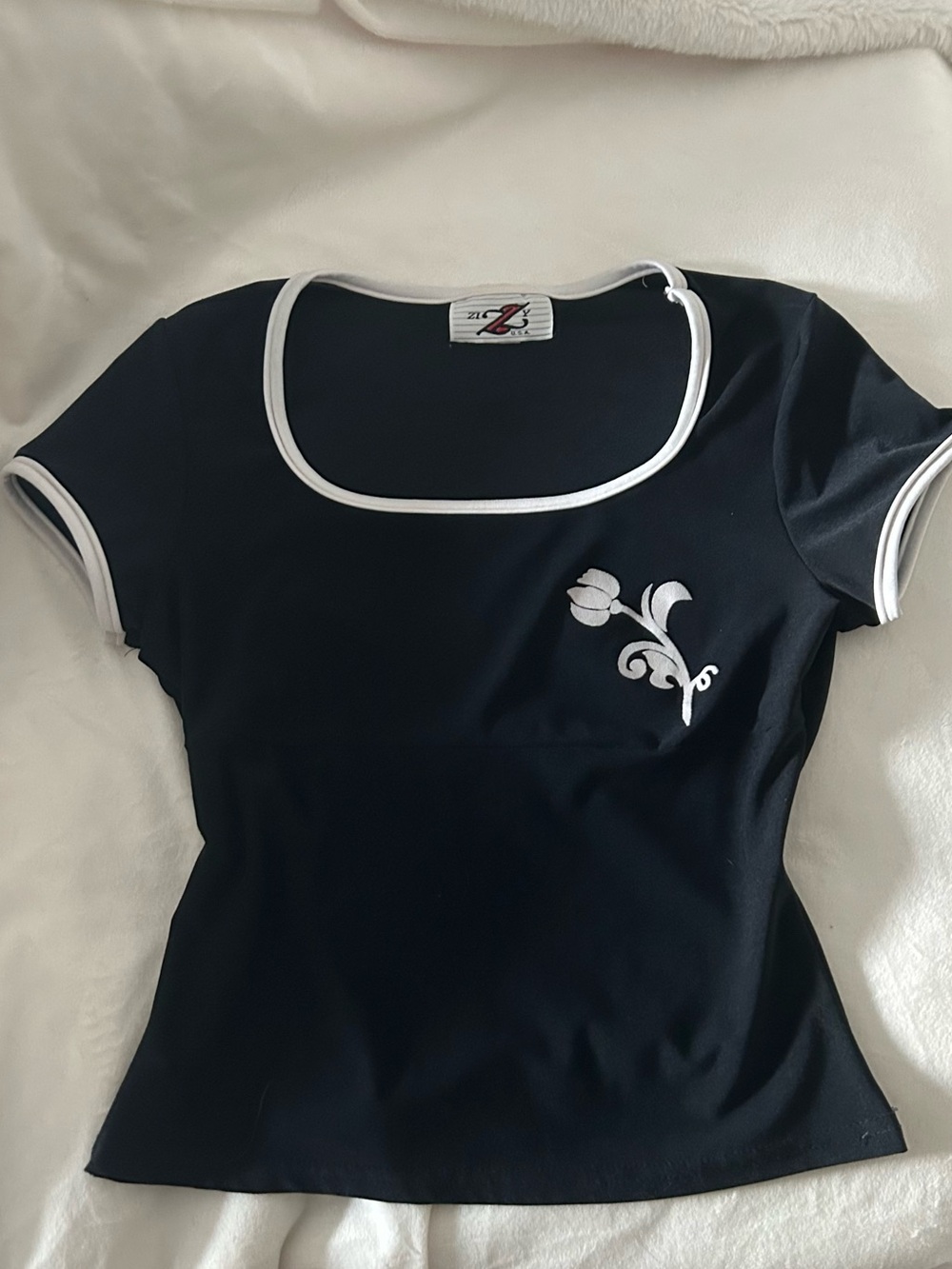 90s top with floral graphic!